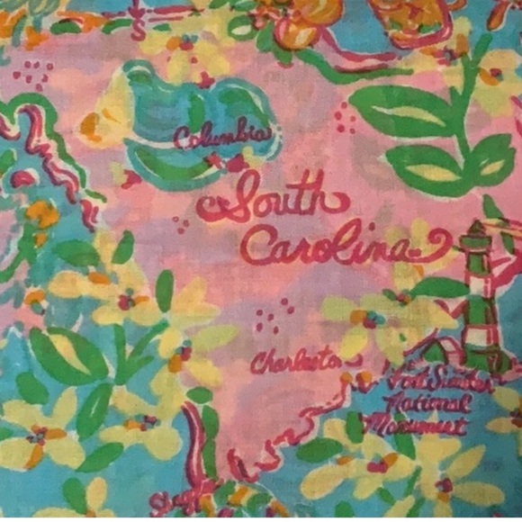 Lilly Pulitzer South Carolina Murfee Scarf 28” x 82” Beautiful Rare Hard To Find - Picture 1 of 7